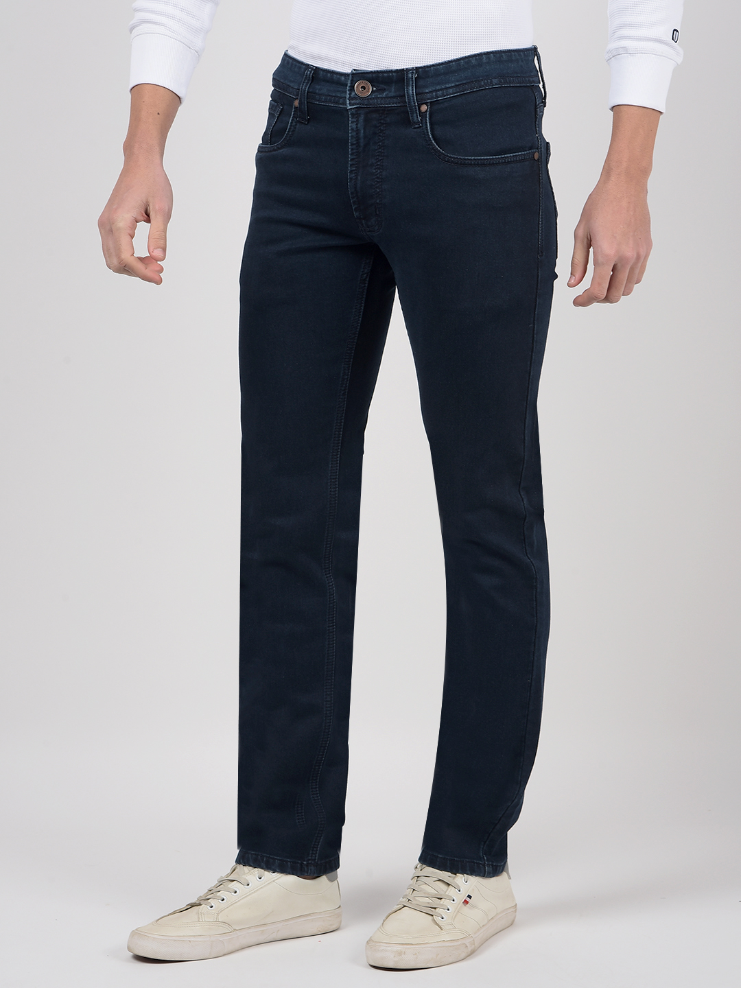 Numero Uno Men Solid Dark Blue Jeans